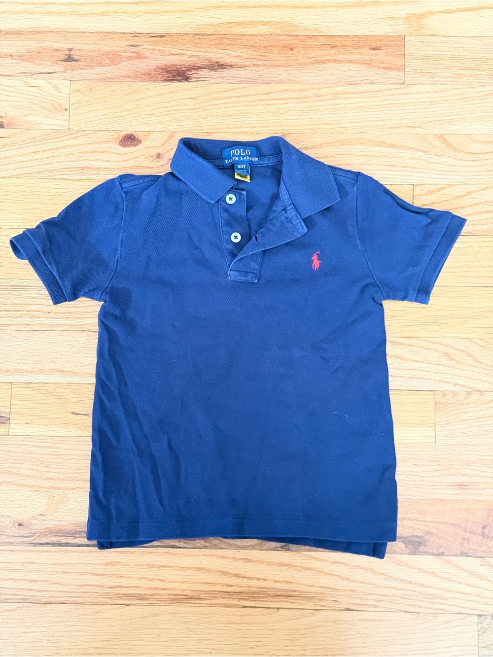 Ralph Lauren Boys Navy Polo with Red Pony Embroidery